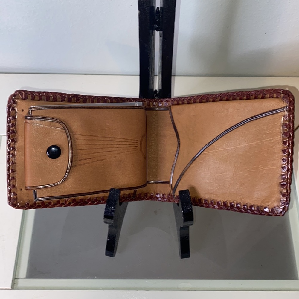 Vintage Tooled Leather Horse & Barn Country Western Wallet Billfold - Picture 5 of 16